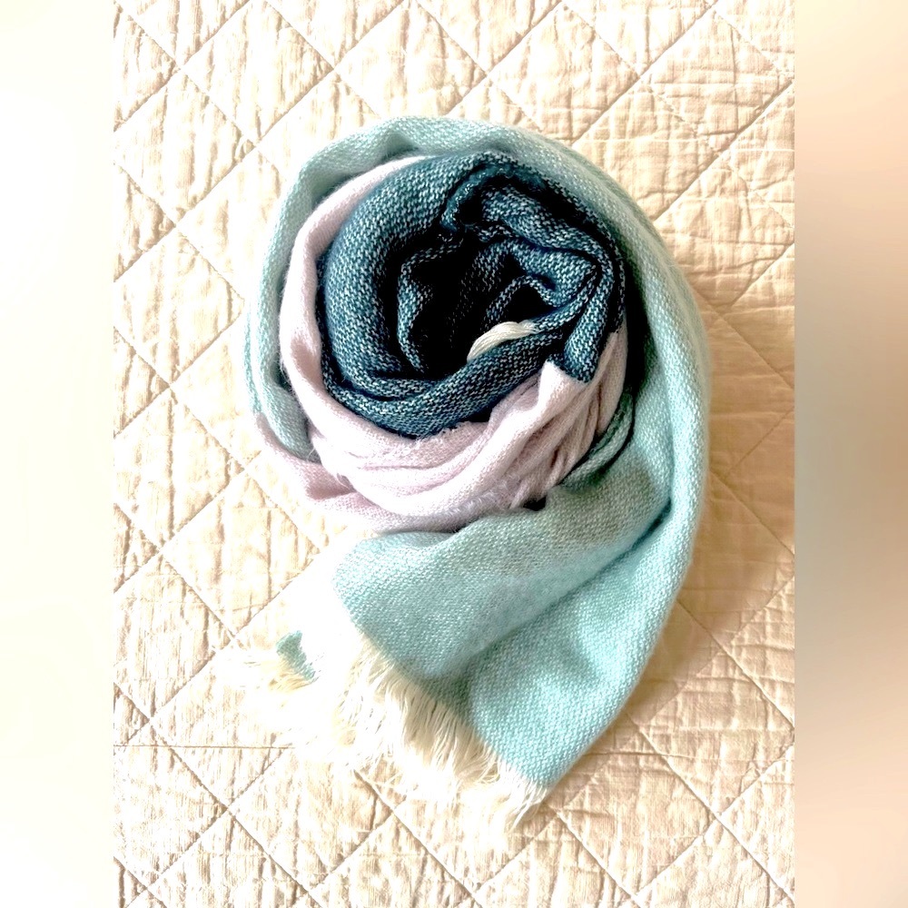 Sage Green & White Winter Scarf